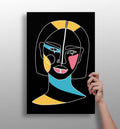 Bob Haircut Line Portrait Aluminum Print