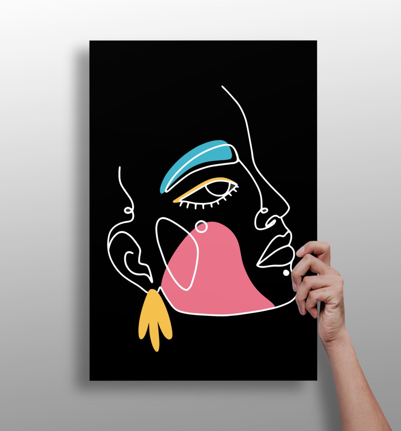 Pink Cheek Winking Profile Aluminum Print