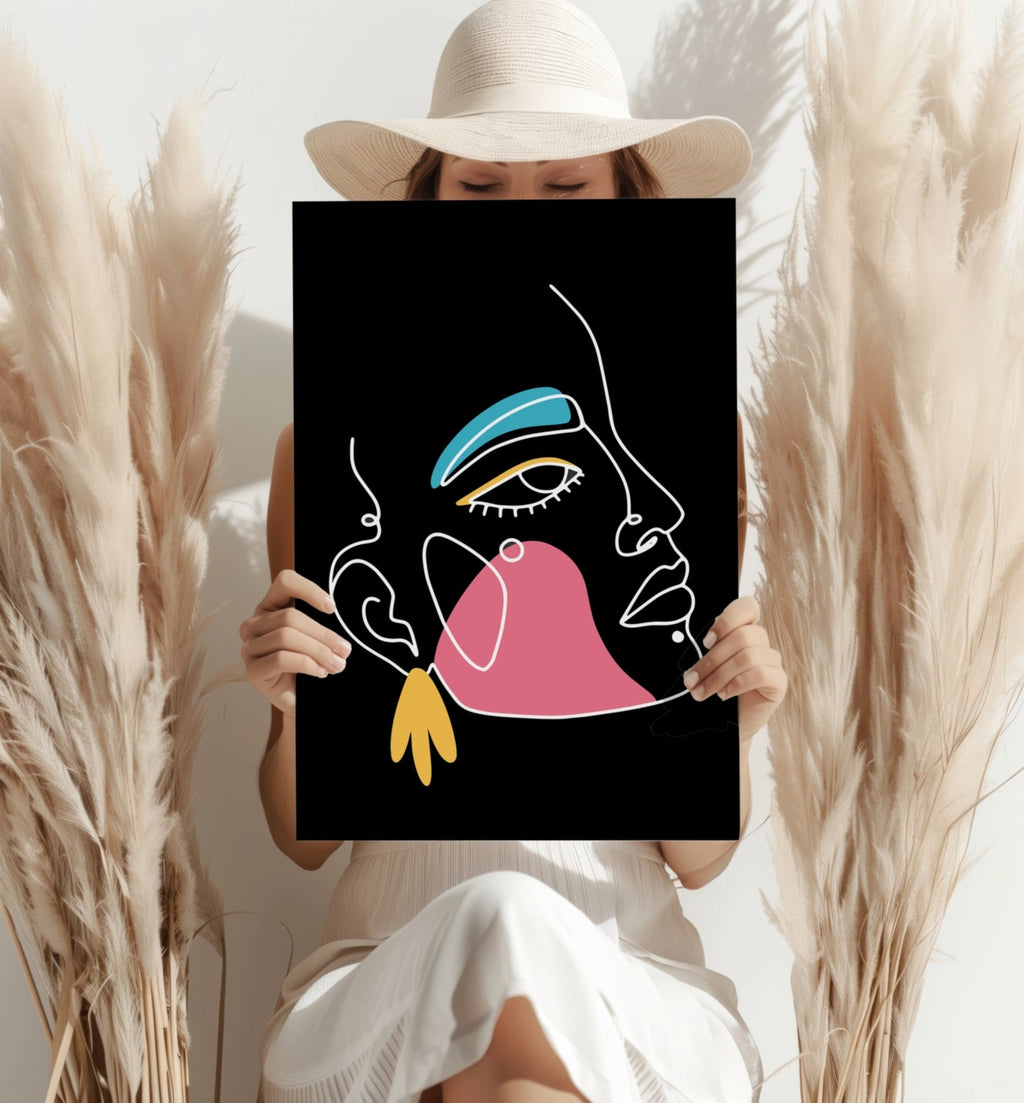 Pink Cheek Winking Profile Aluminum Print
