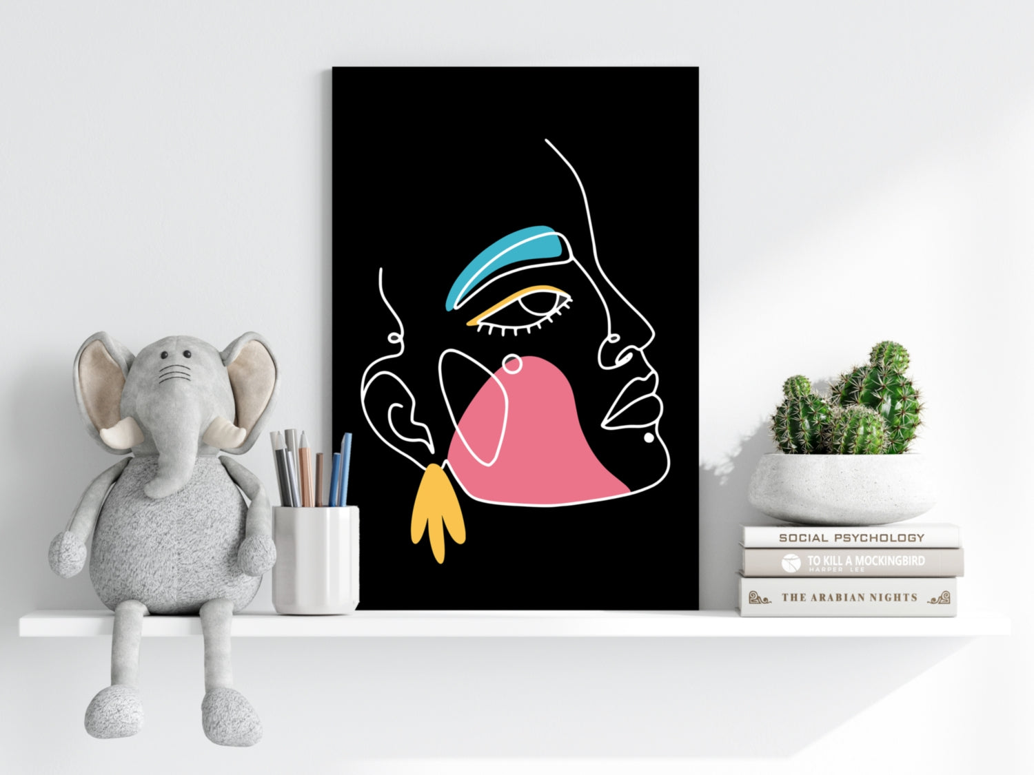 Pink Cheek Winking Profile Aluminum Print
