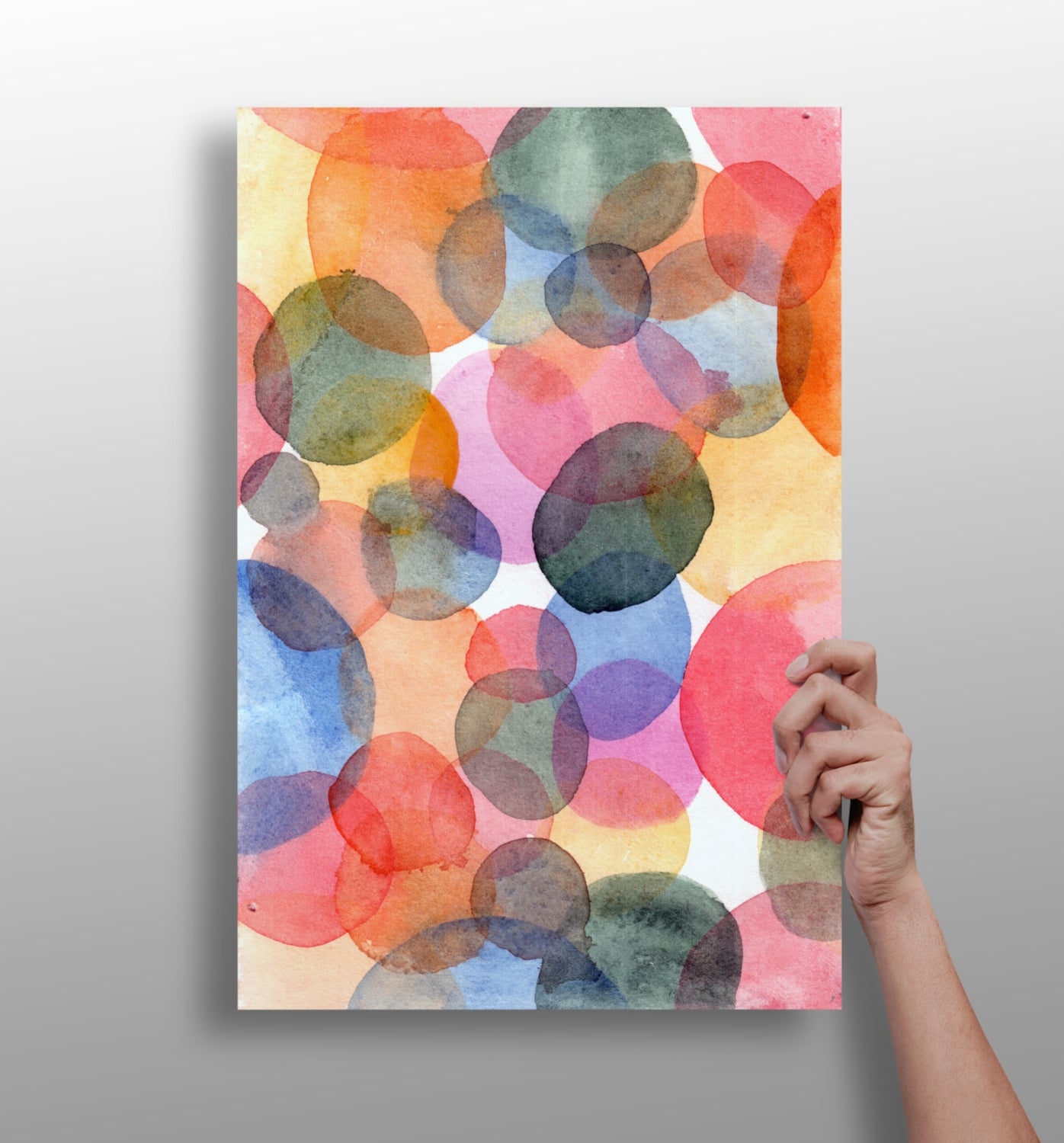 Watercolor Bubbles Multicolor Aluminum Print