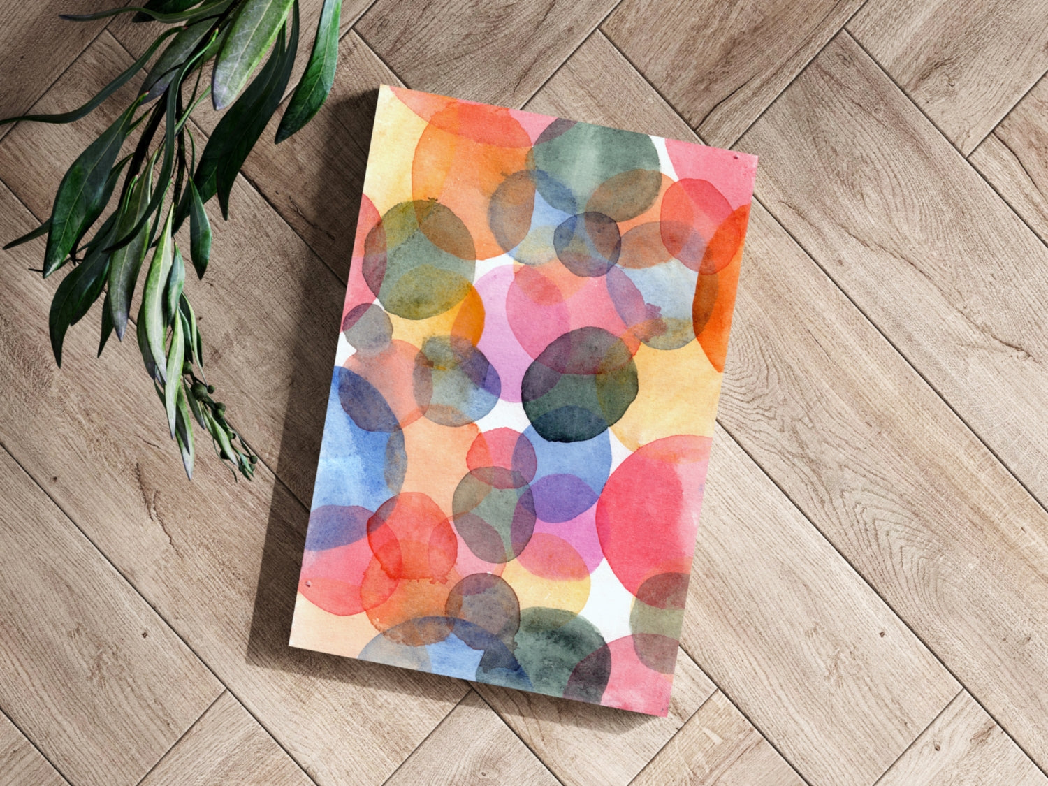 Watercolor Bubbles Multicolor Aluminum Print