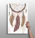 Three Feather Boho Dreamcatcher Sketch Aluminum Print