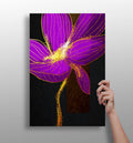 Purple Gold Glitter Burst Flower Aluminum Print