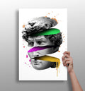 Sliced Marble Head with Paint Aluminum Print