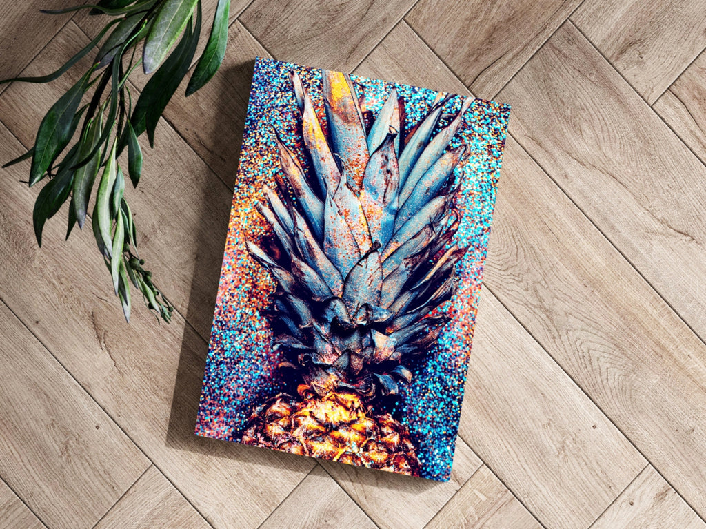Glitter Confetti Pineapple Crown Aluminum Print