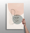 Blush And Sage Circles Abstract Lips Line Aluminum Print