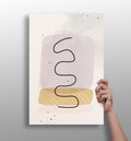 Black Wavy Ribbon Blush Blocks Aluminum Print