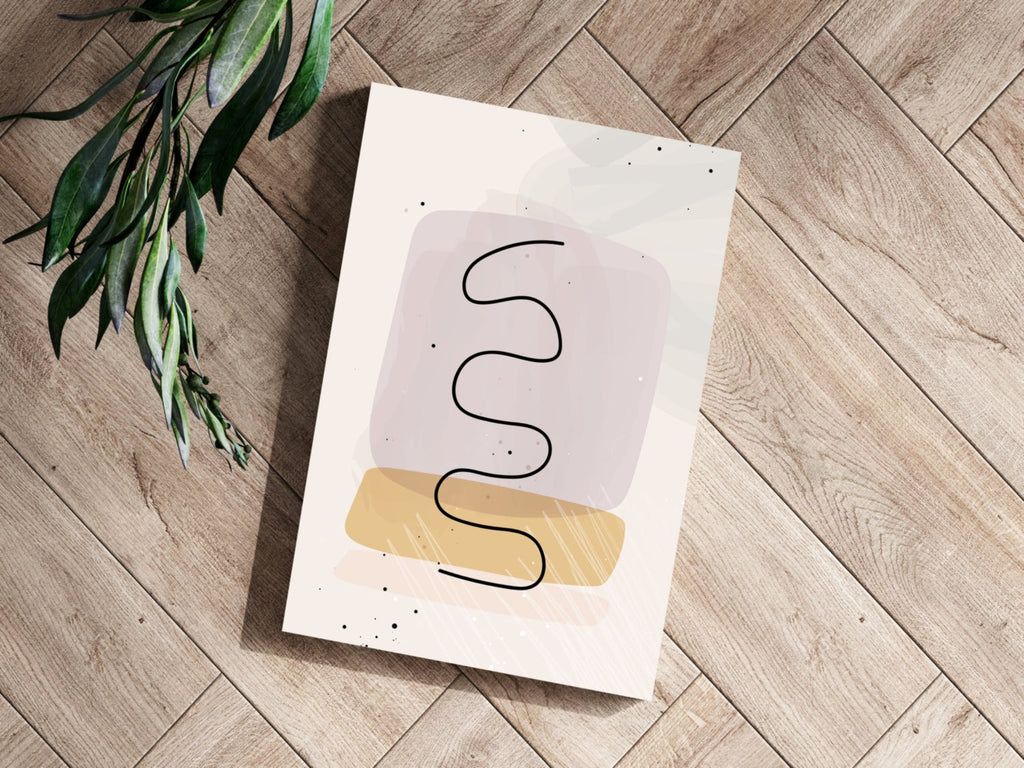 Black Wavy Ribbon Blush Blocks Aluminum Print