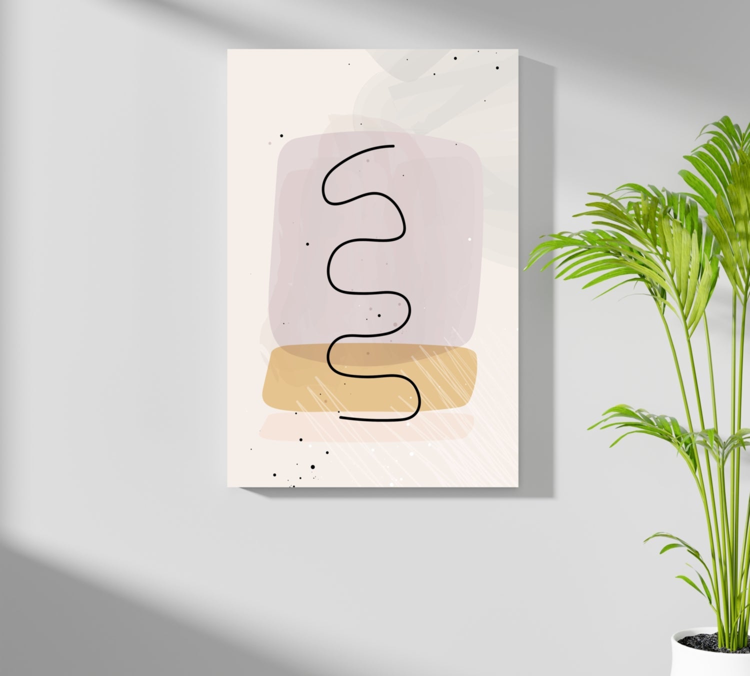 Black Wavy Ribbon Blush Blocks Aluminum Print