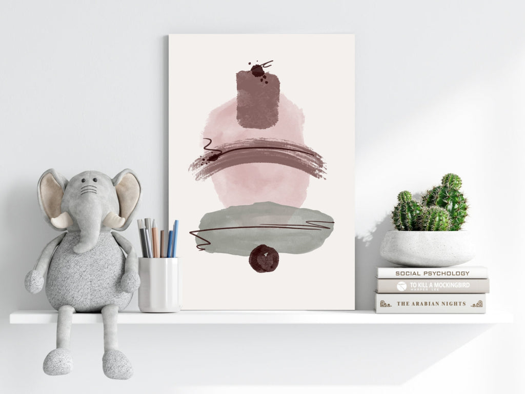 Dusty Rose Sage Brushstroke Aluminum Print