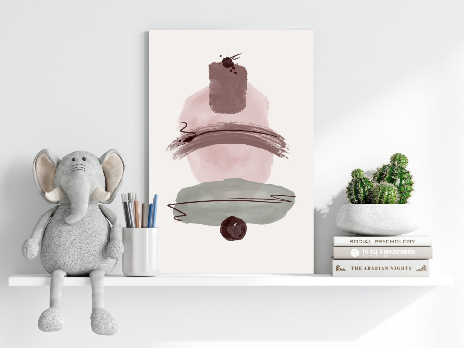 Dusty Rose Sage Brushstroke Aluminum Print