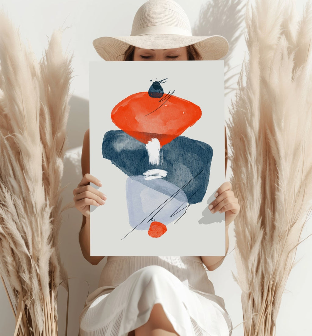 Orange Slate Watercolor Stack Aluminum Print