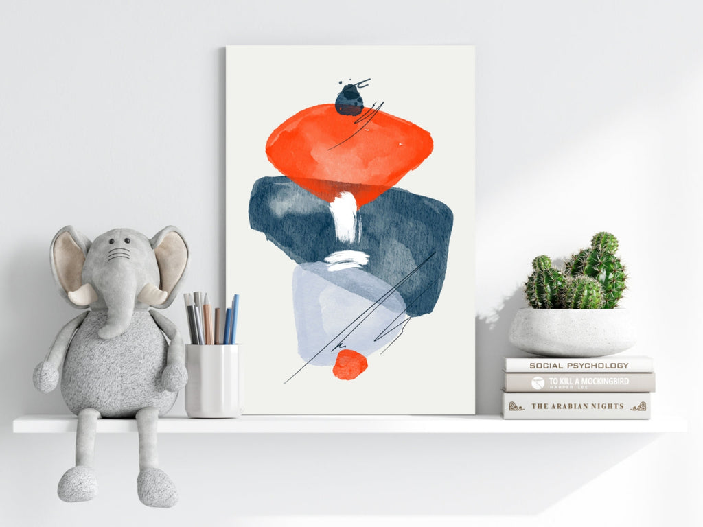 Orange Slate Watercolor Stack Aluminum Print