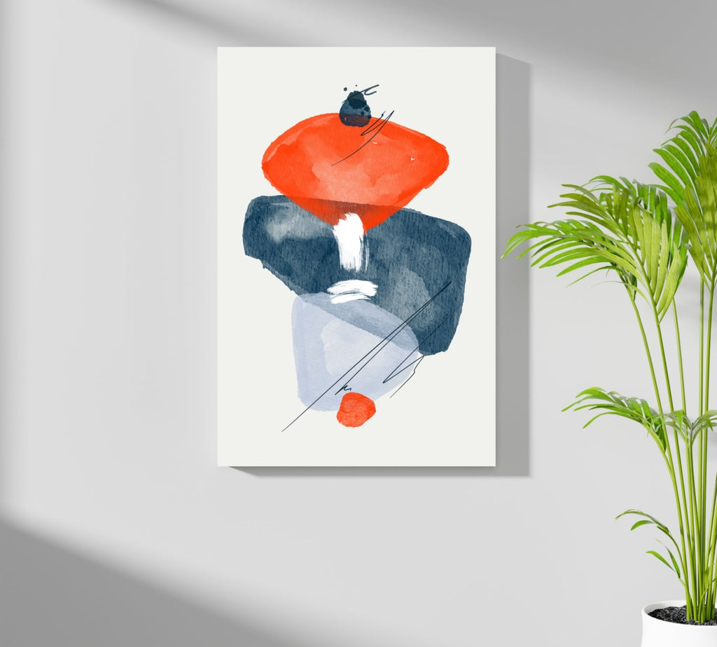 Orange Slate Watercolor Stack Aluminum Print