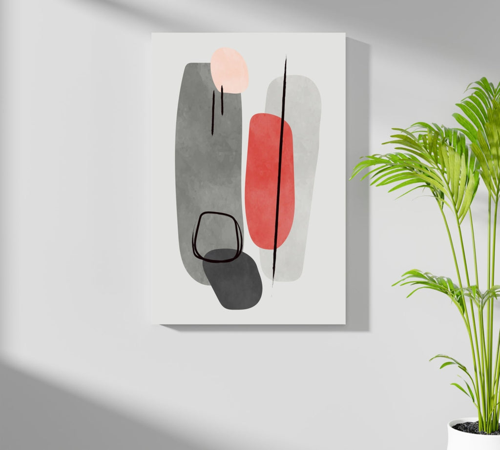 Coral Capsule Gray Pebble Aluminum Print
