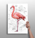 Painted Flamingo White Brushstroke Aluminum Print