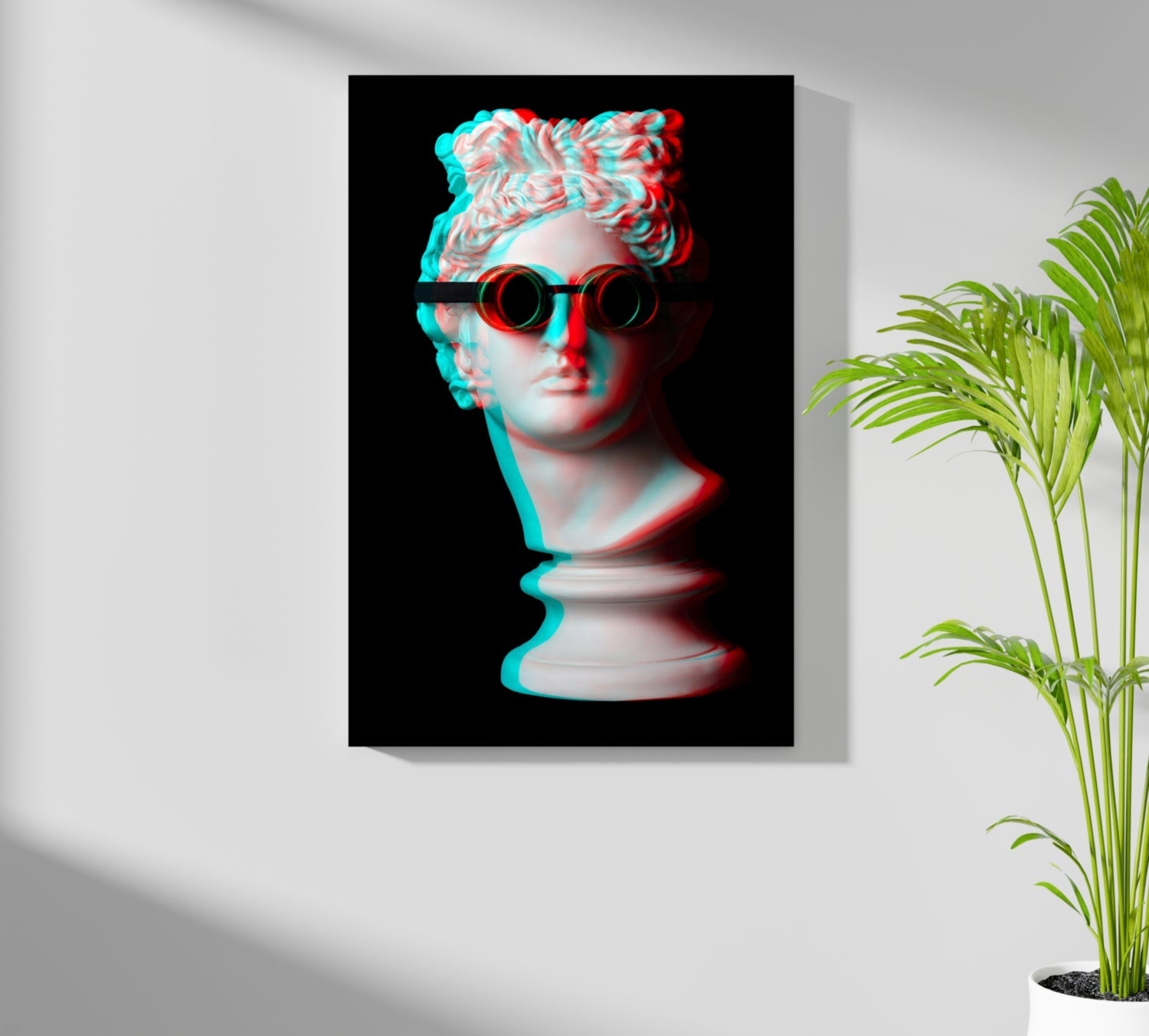 Statue with Round Goggles Aluminum Print
