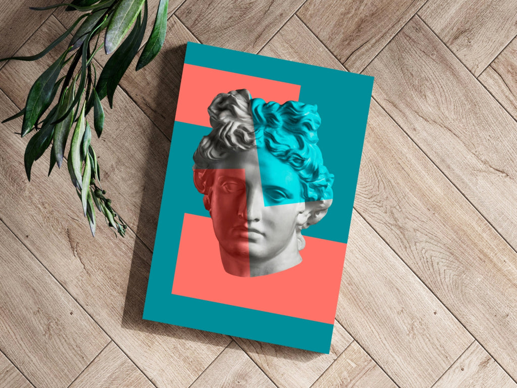Teal Coral Split Statue Aluminum Print