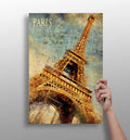 Vintage Grunge Golden Paris Tower Aluminum Print