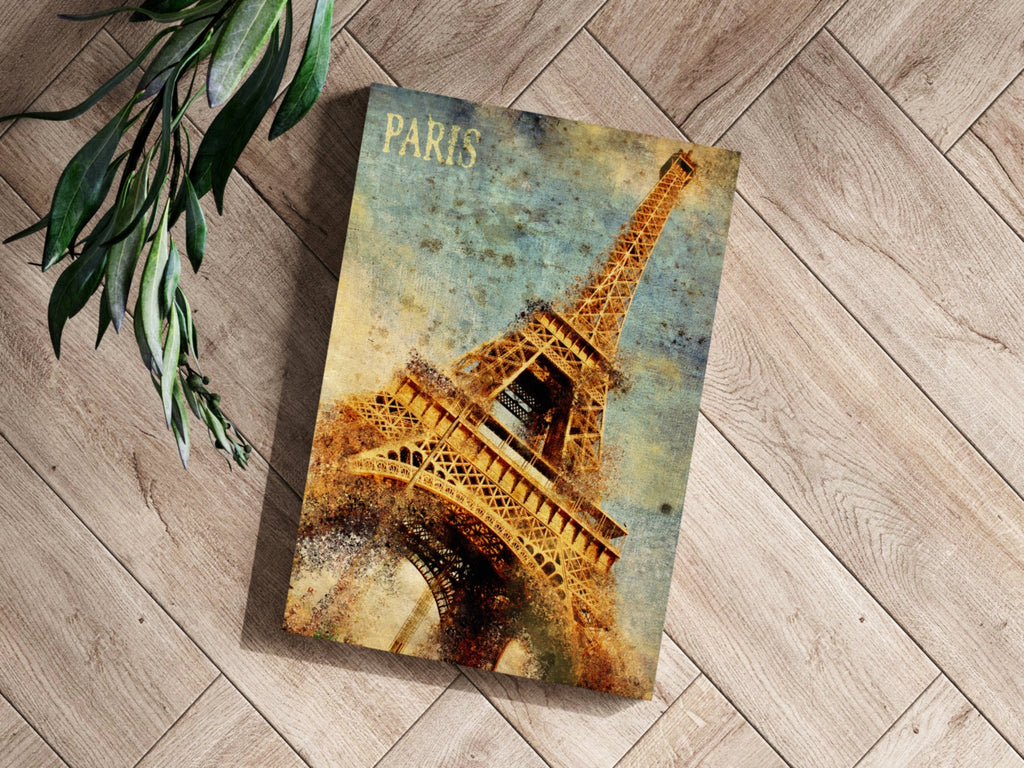 Vintage Grunge Golden Paris Tower Aluminum Print