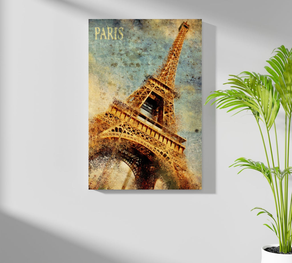 Vintage Grunge Golden Paris Tower Aluminum Print
