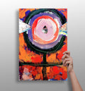 Orange Abstract Circle Totem Aluminum Print