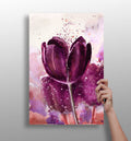 Magenta Watercolor Tulip Bloom Aluminum Print
