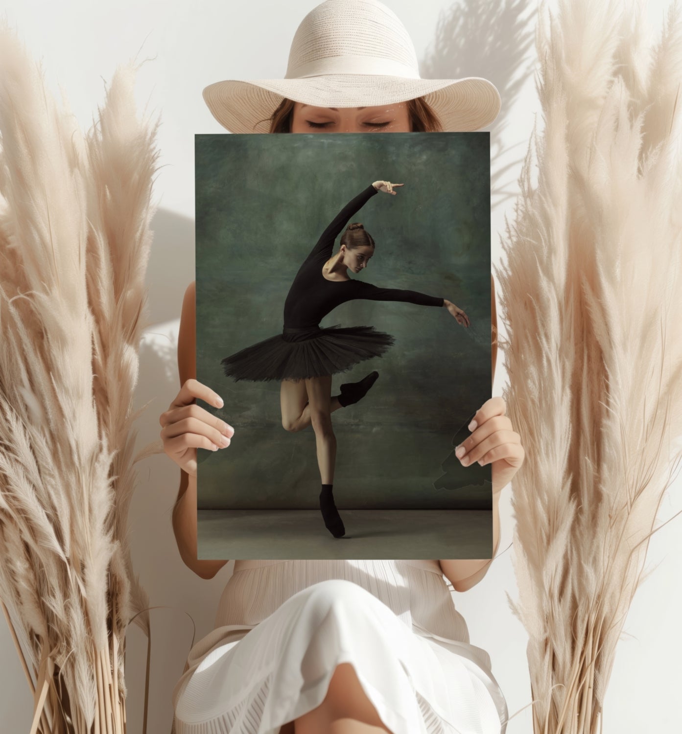 Black Tutu Ballerina Arched Arm Pose Aluminum Print