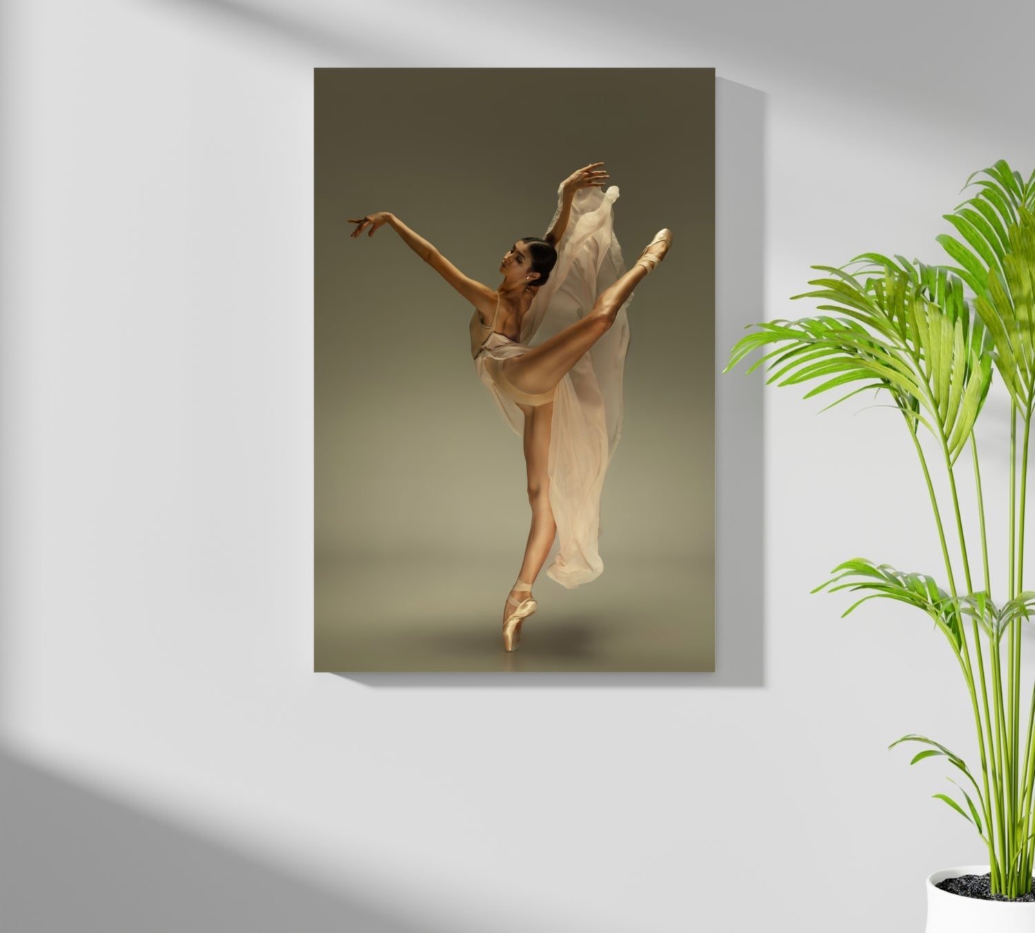 Golden Arabesque Ballerina Aluminum Print