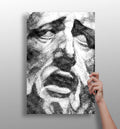 Wavy Line Halftone Face Aluminum Print