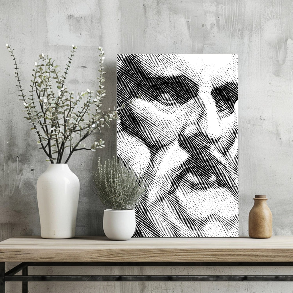 Wavy Line Face Profile Aluminum Print