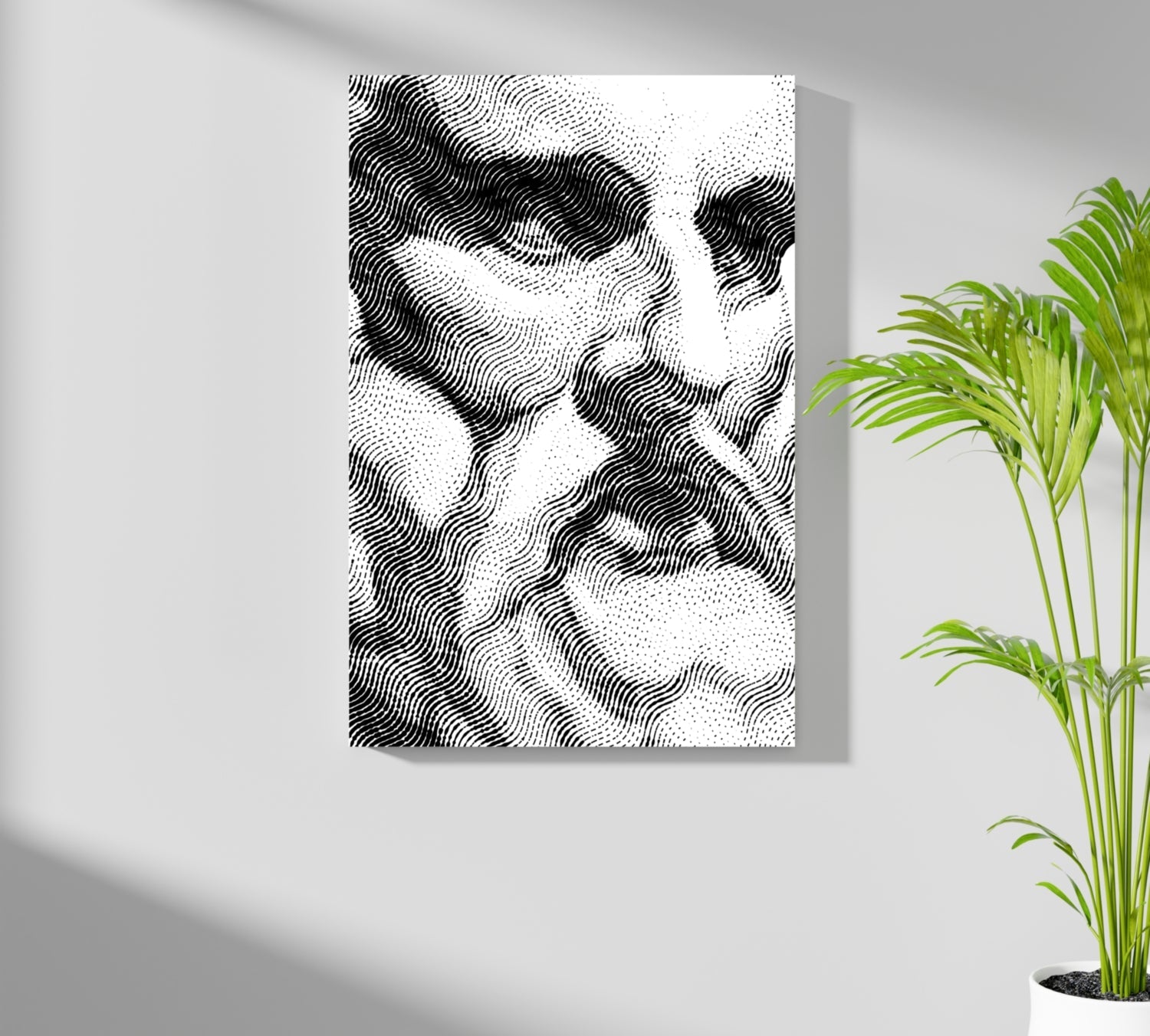 Wavy Line Face Profile Aluminum Print