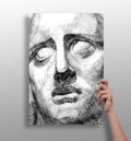 Wavy Line Serene Statue Aluminum Print