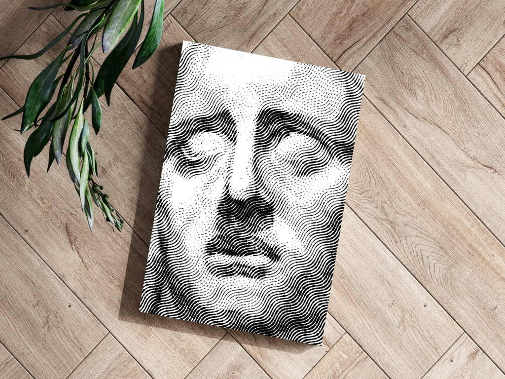 Wavy Line Serene Statue Aluminum Print