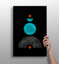 Teal Circle Stack Over White Arch Aluminum Print
