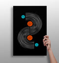 White S Curve Arches Orange Teal Dots Aluminum Print