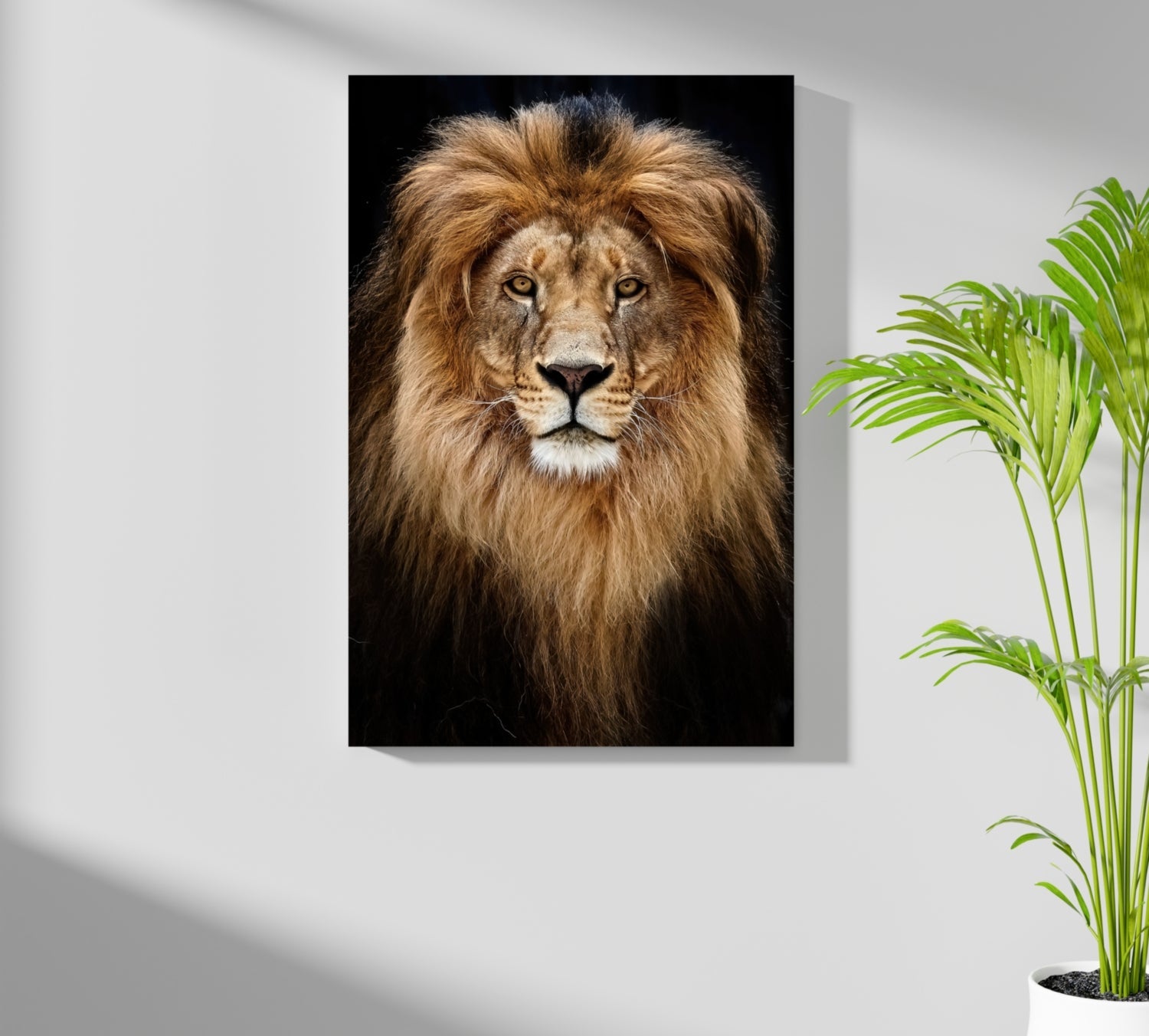 Majestic Golden Lion Portrait Aluminum Print