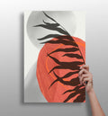 Terracotta Sun Fern Silhouette Aluminum Print