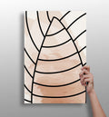 Blush Peach Leaf Vein Arcs Aluminum Print