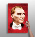 Ataturk Portrait Red Backdrop Aluminum Print