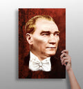 Ataturk Portrait Rust Red Aluminum Print