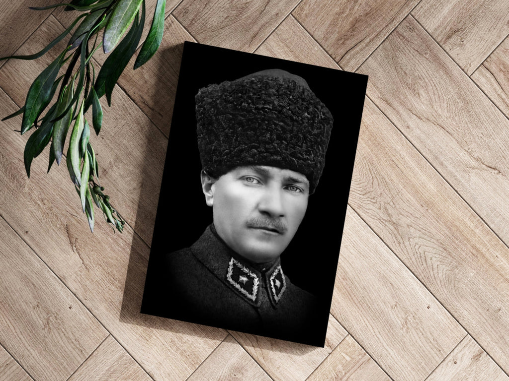 Ataturk in Kalpak Uniform Aluminum Print