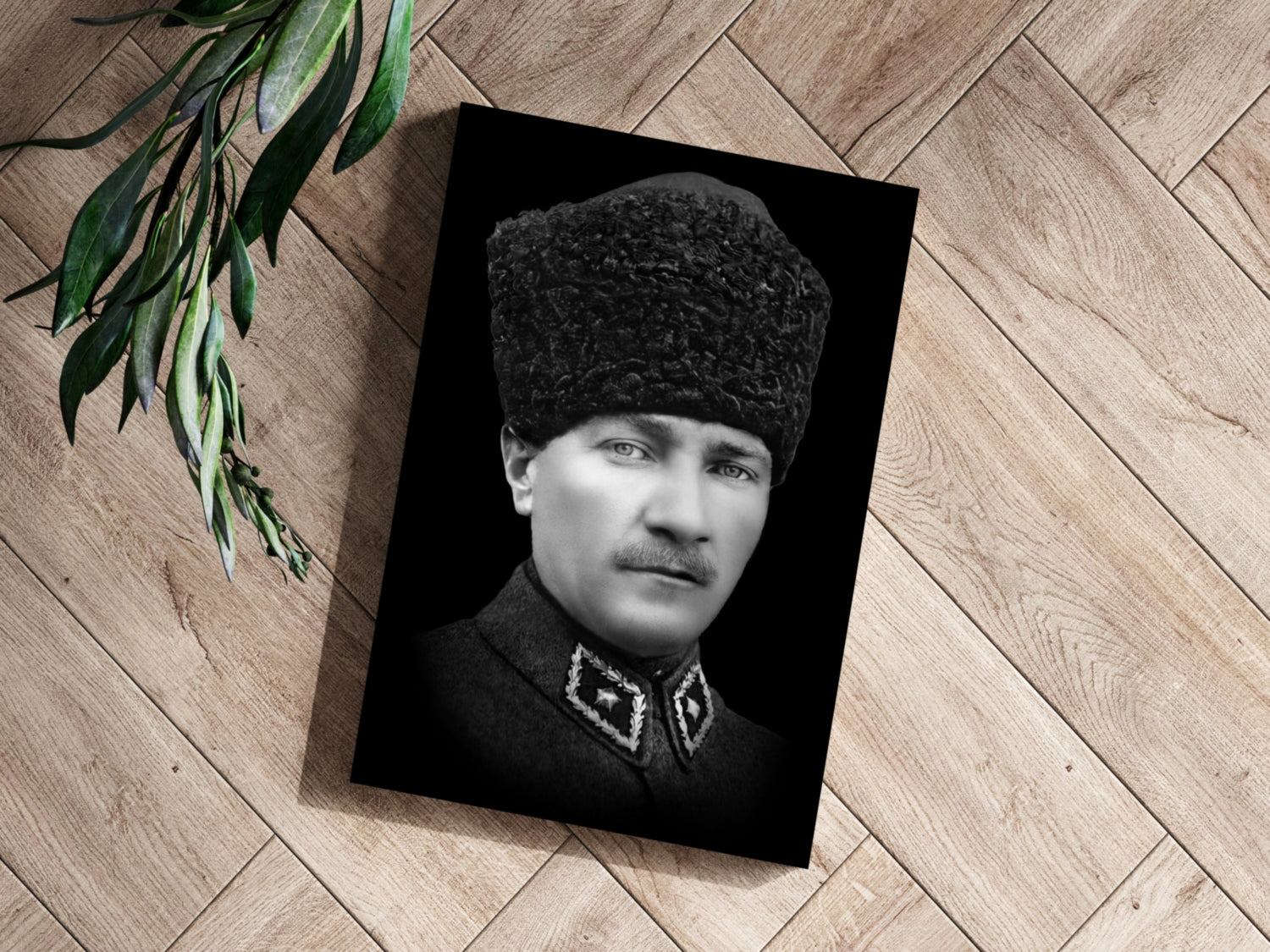 Ataturk in Kalpak Uniform Aluminum Print