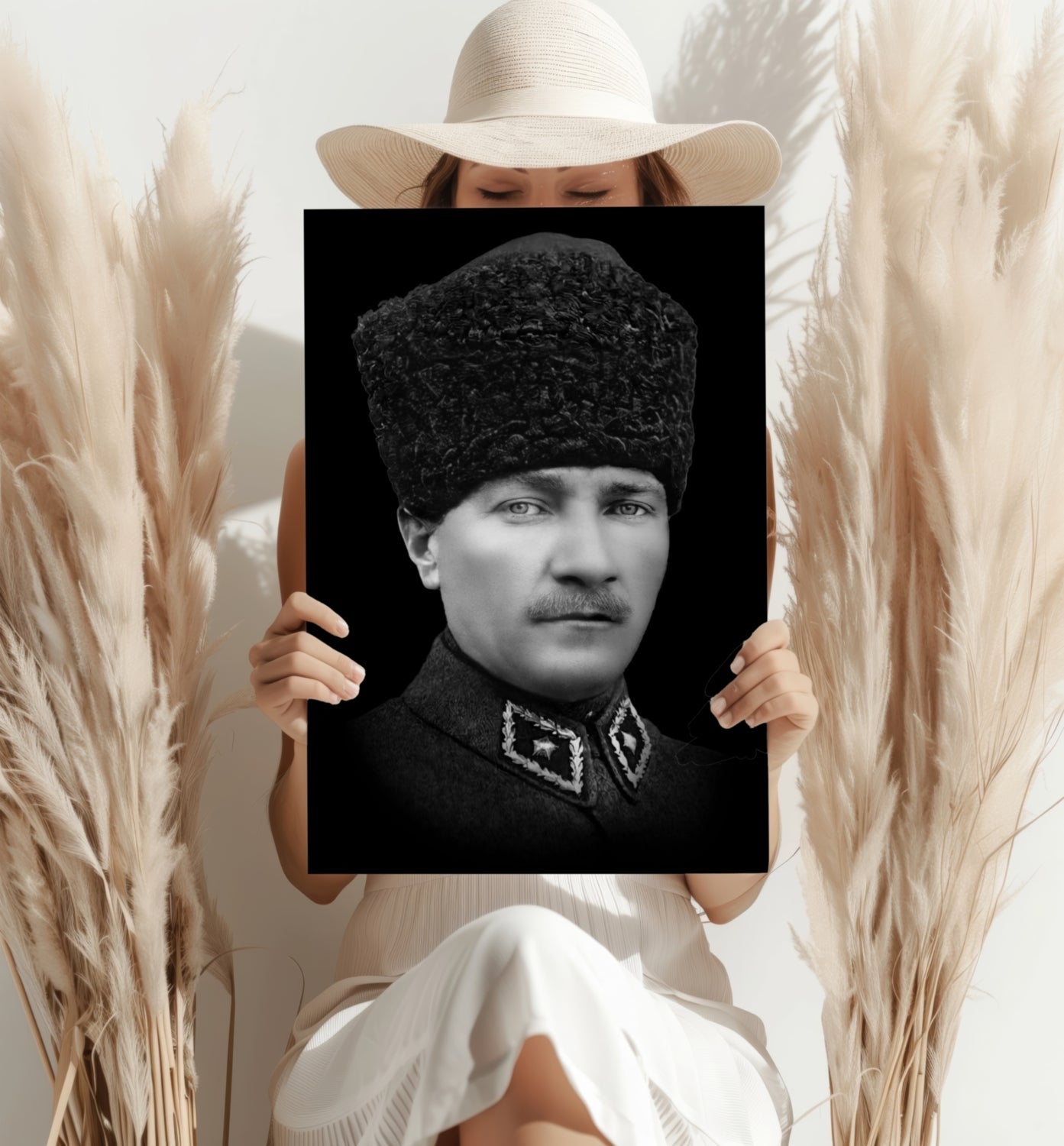 Ataturk in Kalpak Uniform Aluminum Print