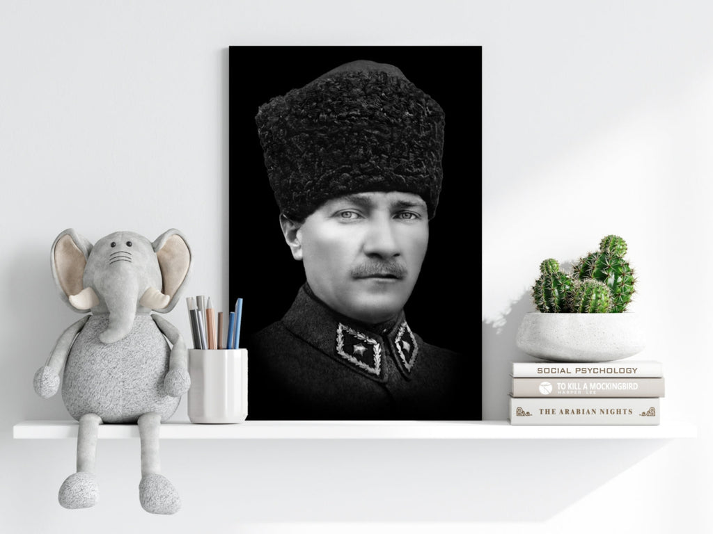 Ataturk in Kalpak Uniform Aluminum Print