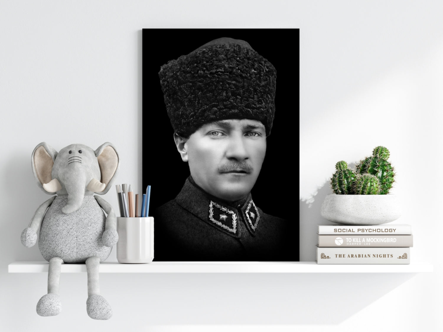 Ataturk in Kalpak Uniform Aluminum Print