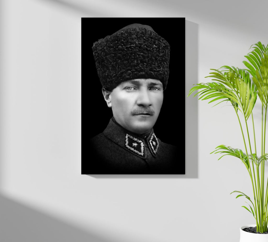 Ataturk in Kalpak Uniform Aluminum Print