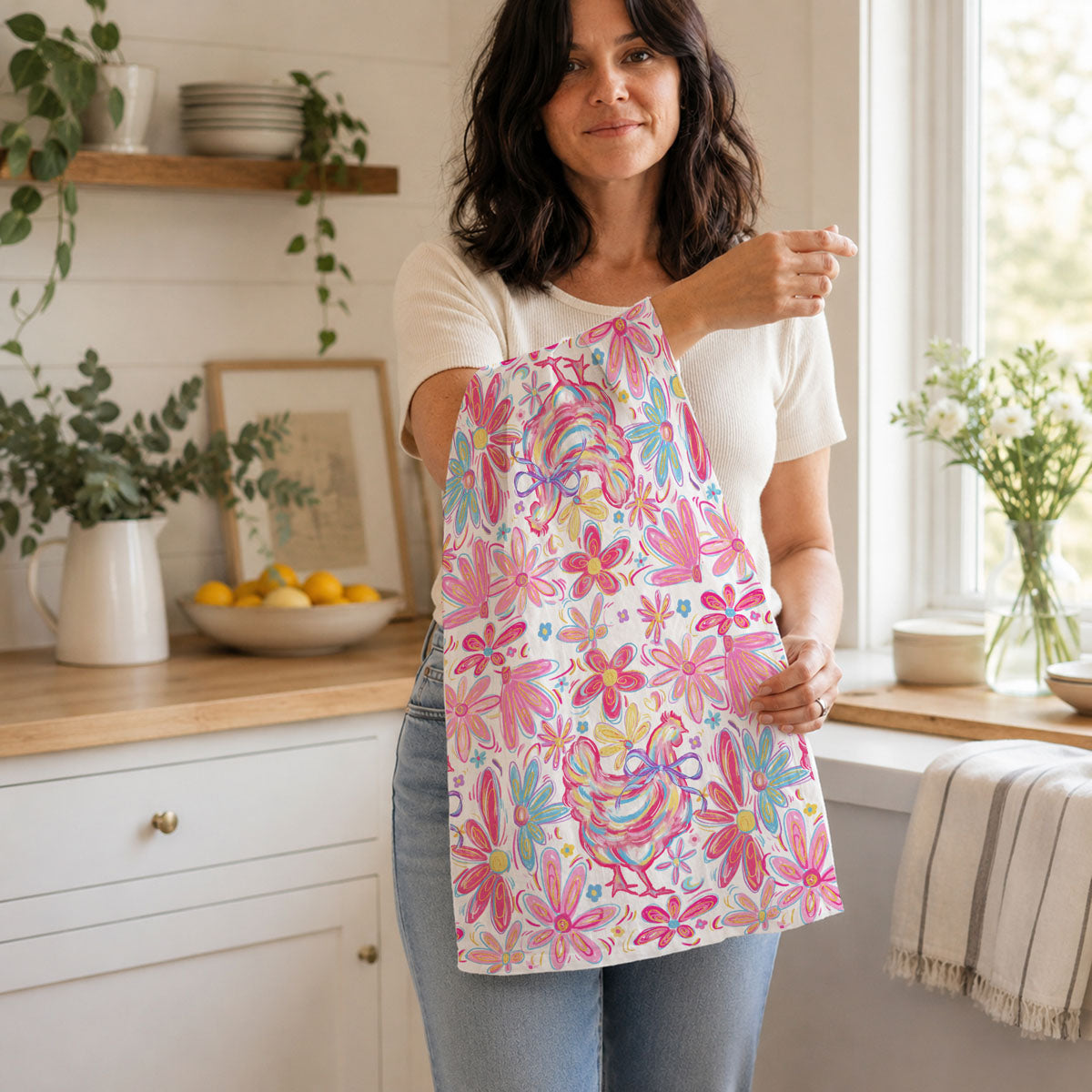 Floral Boho Chicken Towel