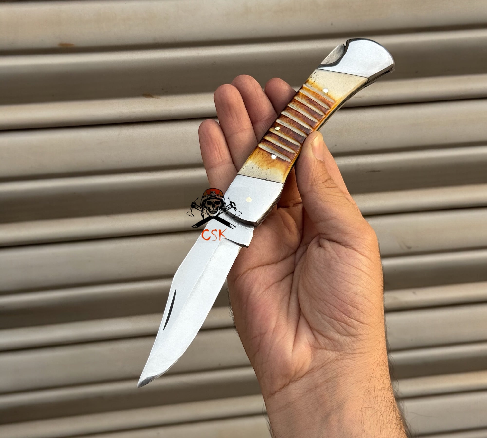 Bone Folding Pocket Knife Handcrafted Lockback Blade Best Gift For Groomsmen - PhishStones Products